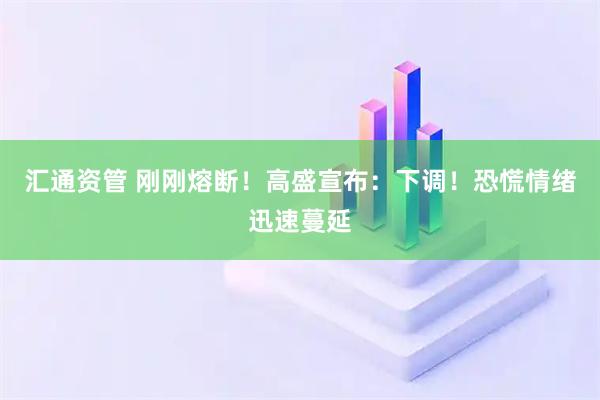 汇通资管 刚刚熔断！高盛宣布：下调！恐慌情绪迅速蔓延