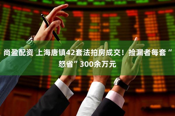 尚盈配资 上海唐镇42套法拍房成交！捡漏者每套“怒省”300余万元
