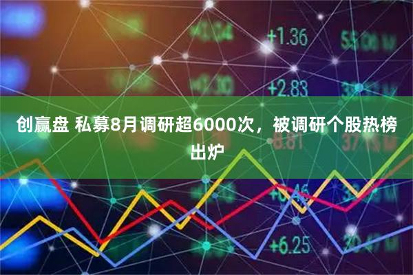 创赢盘 私募8月调研超6000次，被调研个股热榜出炉